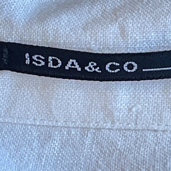 ISDA and Co Linen Shirt Women's Button Down Ivory Color Mother of Pearl Buttons - Picture 4 of 8